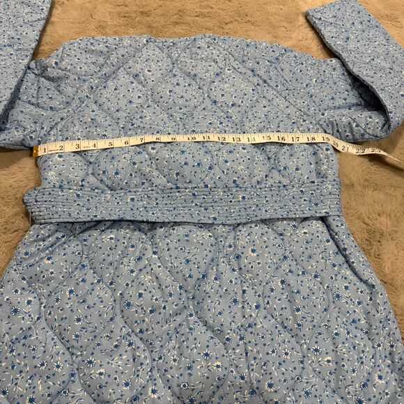 NWT UNTUCKit Lindy Quilted Jacket Blue Floral Sz M Belted Lightweight Cottagecor - Picture 10 of 15